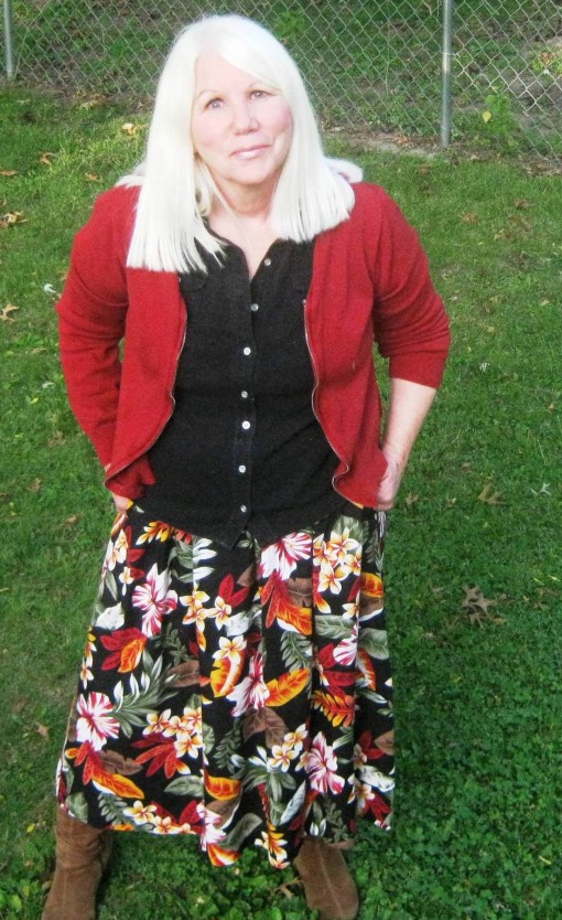 Kathy in 2014, the fashion plate enjoying the fall colors