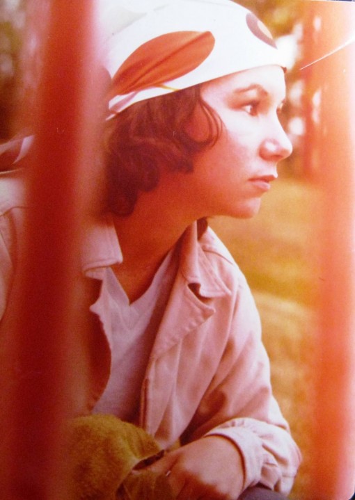Kathy from her college days. Living the Hippie Life, I suppose.