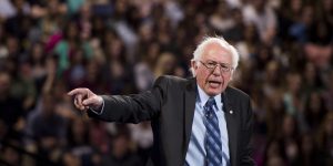 UNITED STATES - SEPTEMBER 14: Presidential candidate Sen. Bernie Sanders, I-Vt., speaks at Liberty University's Convocation in Lynchburg, Va., on Monday, Sept. 14, 2015. (Photo By Bill Clark/CQ Roll Call)